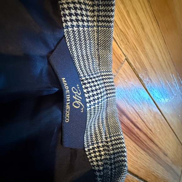 Brooks Brothers Blazer Mens 42L Blue/Black Linen/Wool Window Pane Jacket Sports - Picture 5 of 14